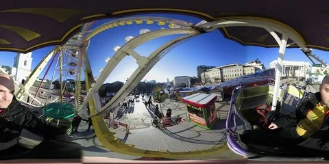 Ferris Wheel in Kyiv Stock Footage