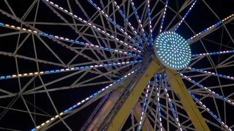 Ferris Wheel Light Patterns Close Up Video stock 67414139