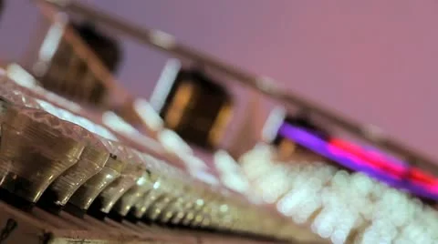 Ferris Wheel Lights Close Up Stock Footage 12202384