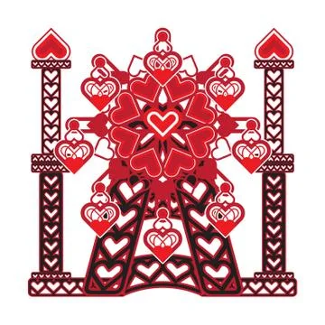 Ferris wheel of Love Stock Illustration