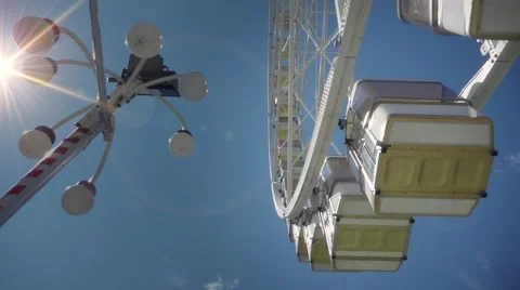 Ferris Wheel low angle - 60fps Stock Footage 52479387