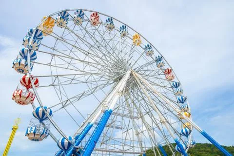 Ferris Wheel, low angle view of a big Ferris Wheel - Image. Stock Photos