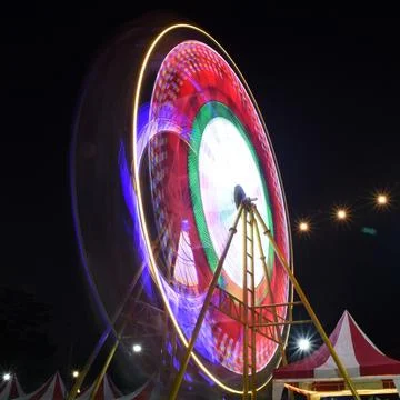 Ferris wheel motion light pattern Stock Photos