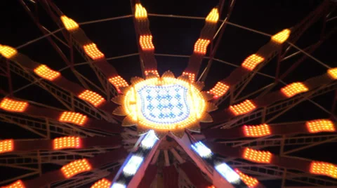 Ferris wheel at night 03 Video stock 27276269