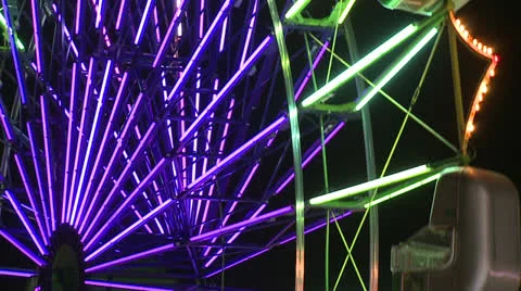 Ferris Wheel Night 2 Stock Footage 23424966