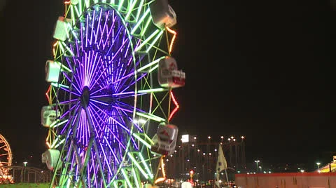Ferris Wheel Night Stock Footage 23428394
