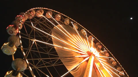 Ferris wheel at night Stock Footage 37134120