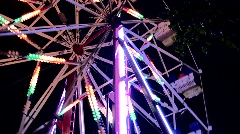 Ferris Wheel at Night Video stock 48824317