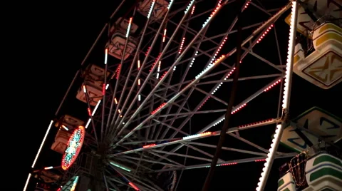 Ferris wheel at night Stock Footage 55556288