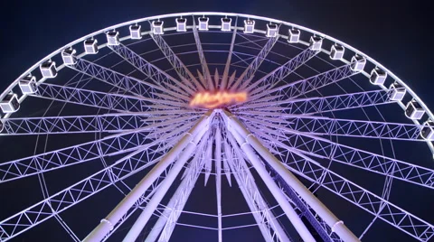 Ferris wheel at night Stock Footage 68079100