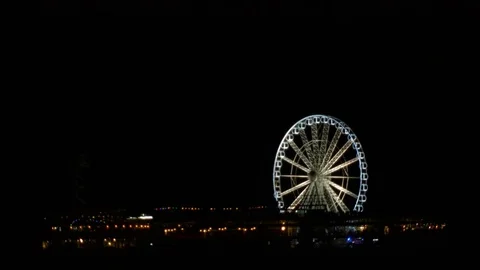 Ferris wheel at night Stock Footage 79025442