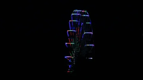 Ferris wheel at night Stock Footage 93914232