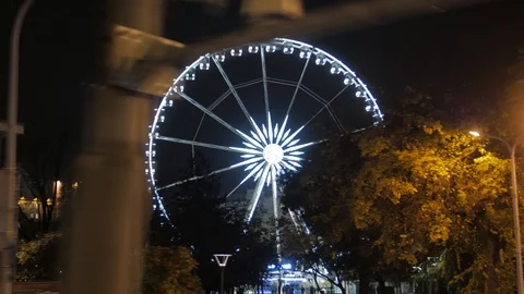 Ferris Wheel At Night Stock Footage 121113903