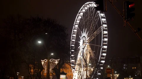 Ferris wheel at night Stock Footage 126231062