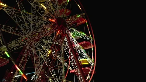 Ferris Wheel At Night Stock Footage 202138170