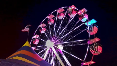 Ferris wheel at night Stock Footage 210540031