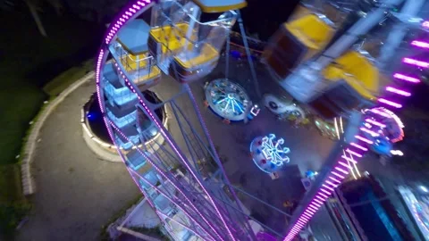 Ferris Wheel at Night FPV 1 Vídeo Stock 289090986