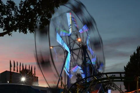 Ferris Wheel at Night Stock Photos