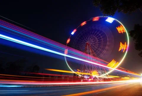 Ferris wheel at night Stock Photos