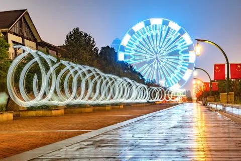 Ferris wheel at night Stock Photos
