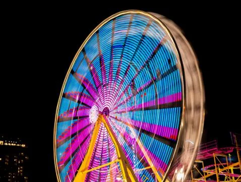 Ferris Wheel at Night Stock Photos