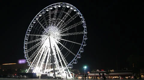 Ferris wheel in night scene 库存影片 31848720