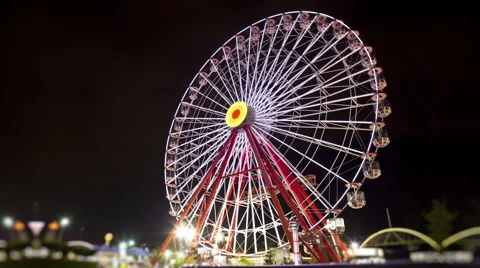 Ferris Wheel at Night (Timalapse-Loopable) Stock Footage 47913249