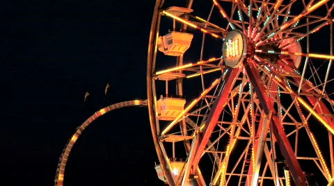 Ferris Wheel at night, time lapse Stock Footage 112642