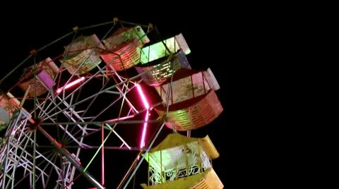 Ferris wheel at night - Time-lapse Stock Footage 10561256