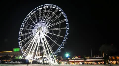 Ferris wheel on Night - Time lapse Stock Footage 21362821