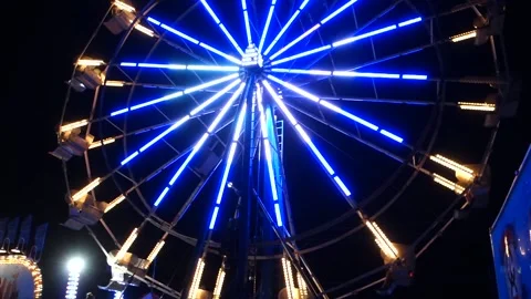 Ferris Wheel Nighttime Close Up Stock Footage 137167199