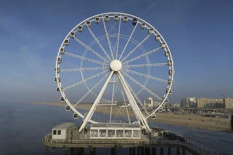 Ferris Wheel by the Ocean Stock Photos
