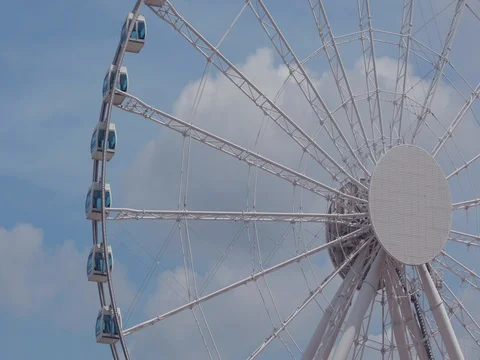 Ferris Wheel over the blue sky Stock Footage