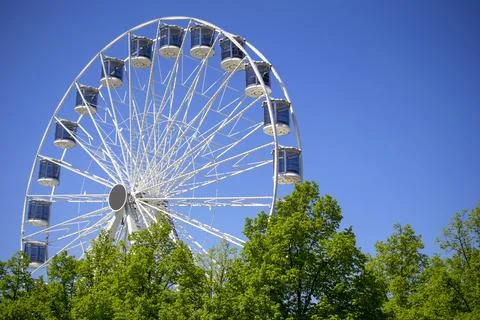 Ferris Wheel Over Blue Sky Stock Photos