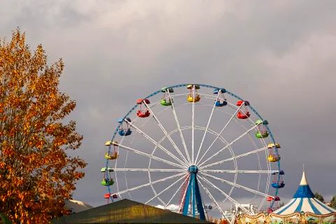A ferris wheel with panoramic view. Stock Photos