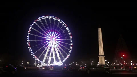 Ferris wheel in Paris Stock Footage 58196256