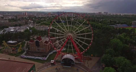 Ferris wheel in the park Stock Footage 228698487