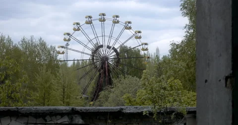 The Ferris wheel in Pripyat Summer Stock Footage 200835604