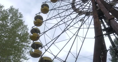 The Ferris wheel in Pripyat Summer Stock Footage 200835849