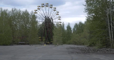 The Ferris wheel in Pripyat Summer Stock Footage 200835892