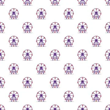 Ferris wheel repeating pattern on white background イラスト素材