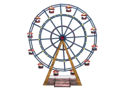 Ferris wheel rotates on a white background 3-rendering Stock Footage 255288219