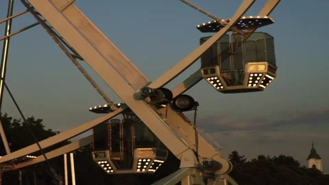 Ferris wheel rotation cabin Stock Footage 274035164