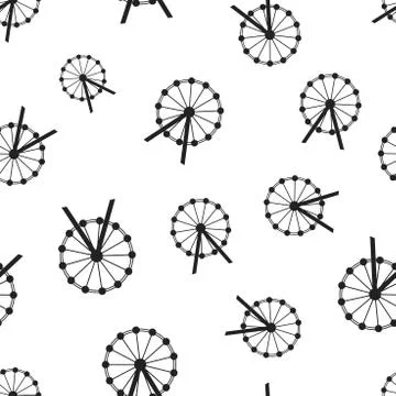 Ferris wheel seamless pattern background. Business flat vector illustration.  Illustrazione stock