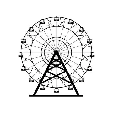 Ferris wheel silhouette circle vector illustration. Carnival. Funfair background Stock Illustration