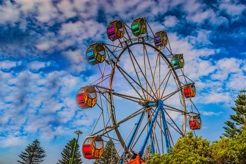 Ferris Wheel Sky Clouds Stock Photos