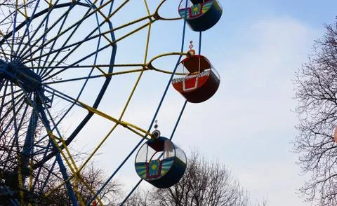 Ferris wheel on a spring day Stock Photos
