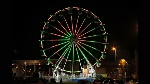Ferris wheel in the square of the Matera station Stock Footage 170015150