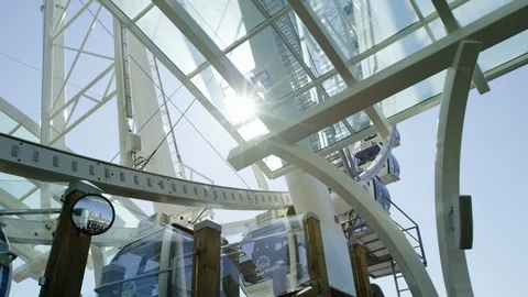 Ferris wheel starts rotating Stock Footage 102173320