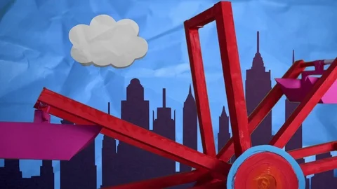 Ferris wheel stop motion carousel Stock Footage 78726285